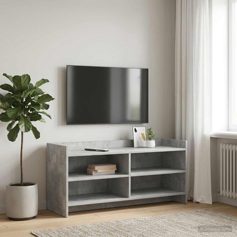 vidaXL Meuble TV 100 x 33 x 47 cm Gris béton Bois d'ingénierie (1/5)