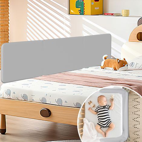 Jiubiaz Bettgitter klappbar 180 cm, Kinder-Rausfallschutz, 4 Winkel, mit 2 Gurten & Aufbewahrungstasche (1/5)