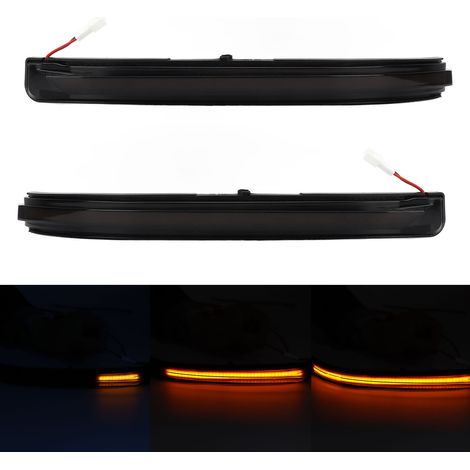 Boîtier transparent fumé avec feu jaune pour clignotants de rétroviseur, compatible avec Peugeot 3008 2016-2021 (1/5)