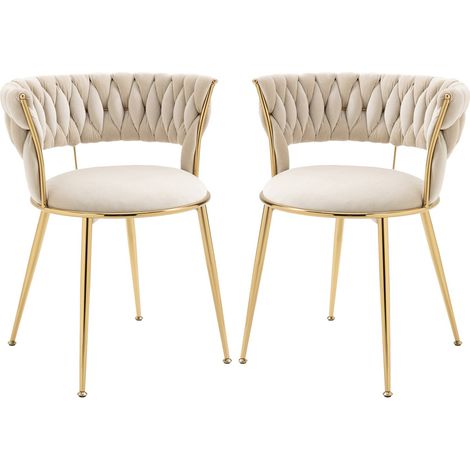 Chaise de salle a manger velours-Ensemble 2-Rembourree-Accoudoirs-Dossier forme doigt-Confort salon chambre-57x43x70(cm) (1/5)