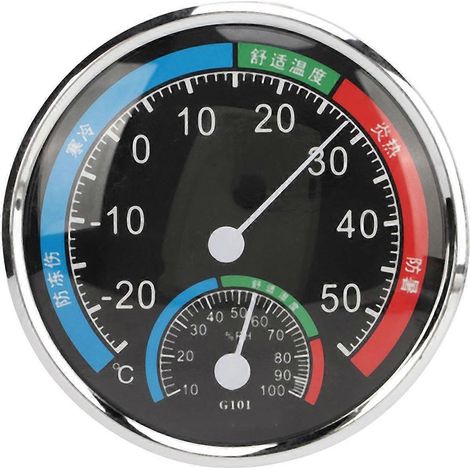 G101 Temperatur- und Feuchtigkeitsmessgerät, Feuchtigkeitsdetektor, Thermometer, Multifunktions-Hygrometer, Schwarz (1/4)