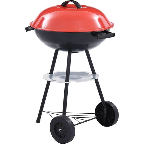 Tragbarer Holzkohlegrill XXL mit Rädern 44 cm
