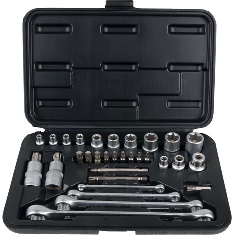 KS Tools - Coffret de douilles et douilles tournevis TORX®, 1/4'' - 5/16" - 3/8' '- 1/2'', 31 pièces - 922.4302 (1/2)