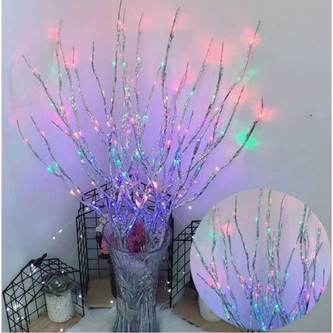 Branches Lumineuses LED - 20 Ampoules - Alimentation Sur Piles AA - IP44 - Blanc Chaud - Décoration Intérieure - 5 Branches (1/5)