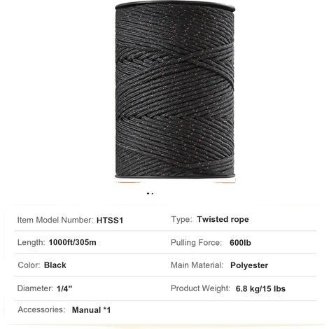 Fil de clôture électrique, haute conductivité, matériau durable, 1000ft (1/2)