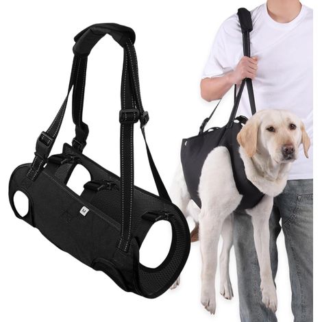 Harnais de Transport pour Chien, Multifonctionnel Harnais de Levage Chien, Support et Rééducation pour Animaux de Compagnie, harnais Rééducation pour Handicapés, Blessures Articulaires chien, Noir (M)