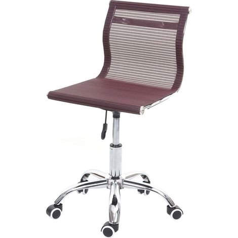 Sedia poltrona ufficio girevole HHG-560 49x49x75-82cm tessuto traspirante rosso vinaccia