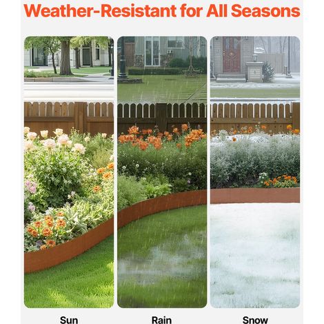Bordure de Jardin en Acier - Lot de 6 Bordures Paysagères en (1/5)