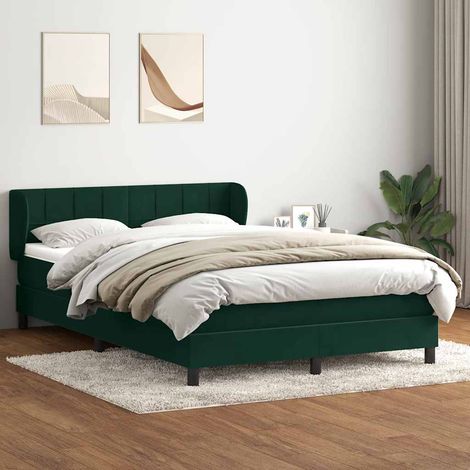 Boxspringbett mit Matratze Dunkelgrün 160x220 cm Samt