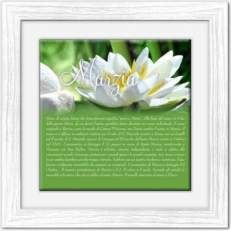 Lupia - Quadro mattonella Ceramica Modern White 29x29 cm con significato del nome Marzia (1/4)