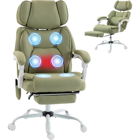 Massage Office Chair, Heated, 75.5 x 70 x 122.5 cm, Green (1/5)