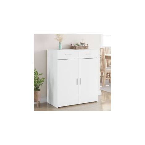 Buffet blanc 80x42,5x93 bois d'ingénierie (1/5)