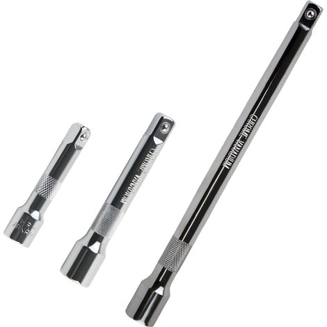 Jeu d'Extensions de Clés à Douille à Cliquet 1/2" 3 Pièces (75MM/125MM/250MM) pour Clés à Douille à Cliquet (1/5)