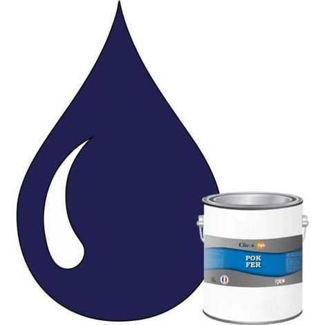 Peinture Fer Antirouille – Métal Extérieur Intérieur, Satinée, Protection Rouille - 1L - RAL 5002 - Bleu outremer