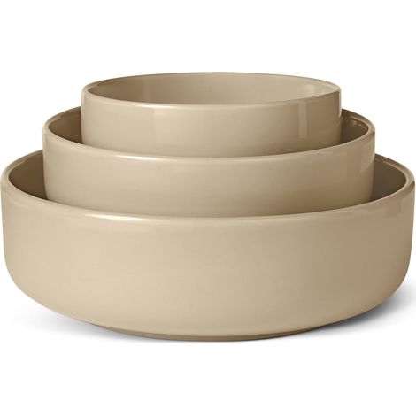 Saladiers en Grès Émaillé, Lot de 3 Pièces, Compatible Lave-Vaisselle, Couleur Gris Lin (1/5)