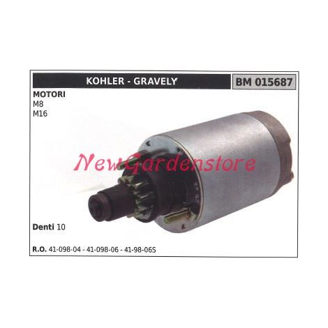 KOHLER motor de arranque tractor de césped cortacésped M8 M16 015687