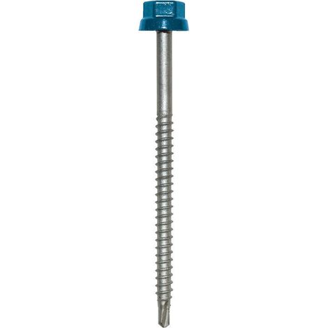 Zacrovis bois 6.5x100 ETANCO - Tête ral 5008 bleu ardoise - 100 pièces - 551226008