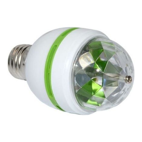1 Stück RGB-LED-Drehbirne mit E27-Schraubsockel, mehrfarbig, 3 W Partybirne
