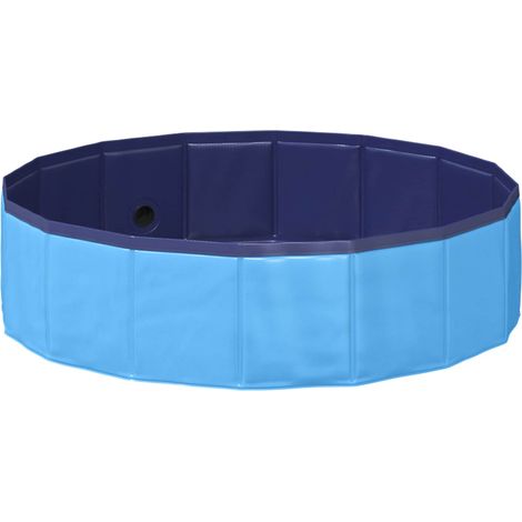 Piscine de nage pliable pour chien Bleu 80 x 80 x 20 cm PVC