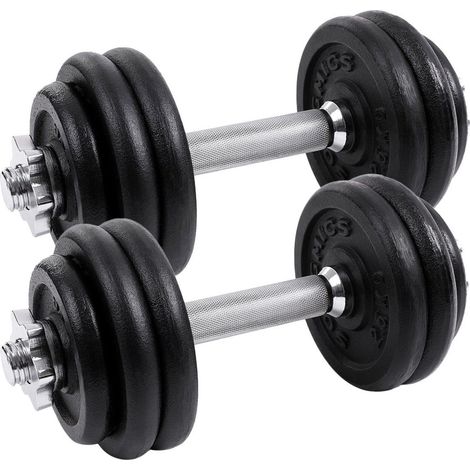 Juego de 2 mancuernas cortas de hierro fundido 30 kg para deporte fitness y culturismo 120002031 (1/4)
