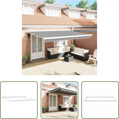 Store rétractable - Cadre d'auvent Blanc 450 × 300 cm Aluminium (1/5)