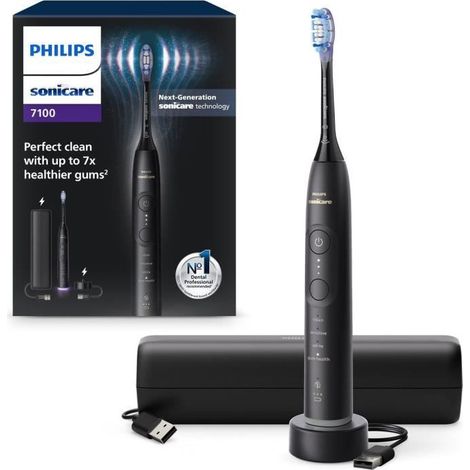 Brosse a dents - PHILIPS - HX7421/01 - Sonicare - Serie 7100 - Noir - Eléctrique (1/4)