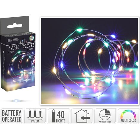 LUCI DI NATALE LED, 195CM, 40 LED, MULTICOLORE
