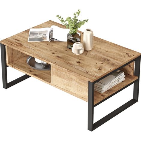 Couchtisch aus Holz "ML34" - 100 x 59 x 44 cm - Atlantische Kiefer