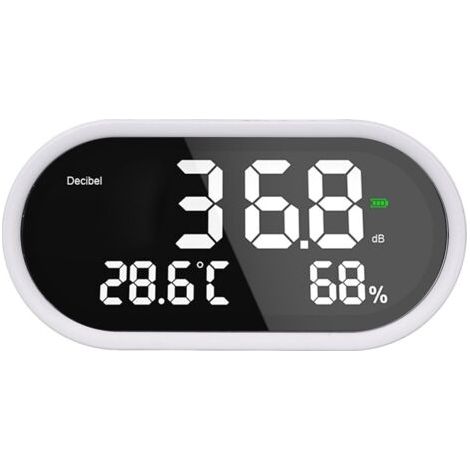Digital Decibel Metter LCD Affichage de Haute Précision Température Humidité Humidité Niveau Sound Niveau pour Hospital Temple 1A 2A 5V USB (1/5)