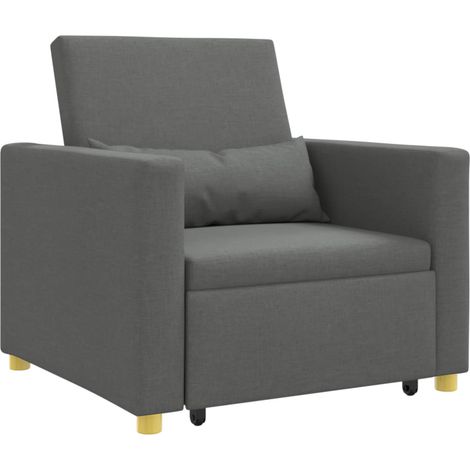 Maison Exclusive - Divano letto estraibile singolo Grigio scuro 90 x 165 x 87 cm