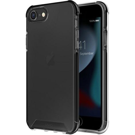 Funda Uniq Combat para iPhone SE 2022 / SE 2020 / 7 / 8, color negro/negro carbón. (1/5)
