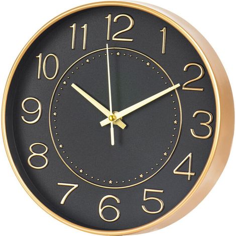Horloge Murale Enfant Radio-Pilotée 25cm - Silencieuse - Réglage Automatique de l'Heure - Pour Salon, Cuisine, Bureau (1/5)