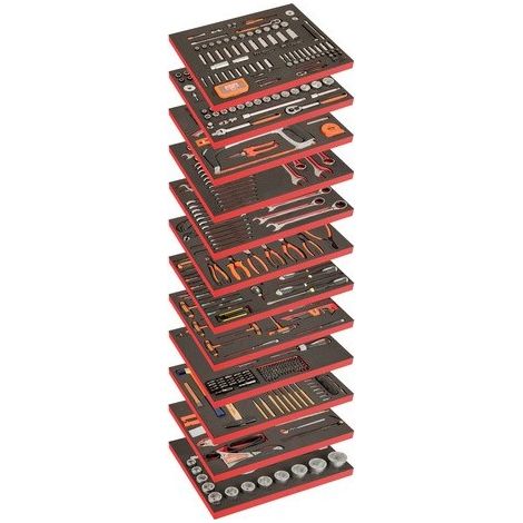 BAHCO - Composition de 12 modules mousse avec 560 outils à usage général