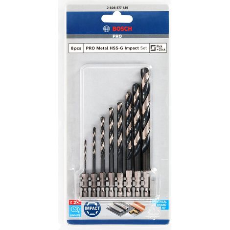 Bosch PRO Metal HSS-G Impact Spiralbohrer Set, 8-tlg.