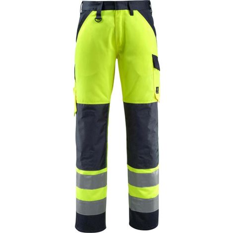 Pantaloni Mascot Safe Light con tasche per ginocchiere Giallo / Marina 44