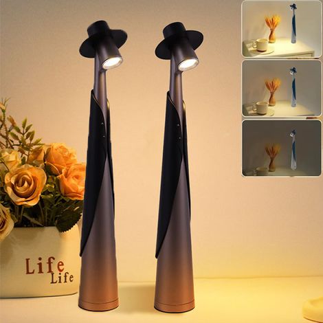 Lampe Bureau Portable LED - Niveaux Luminosité Sans Fil Rechargeable Lumière Chaude pour Lecture & Détente 2X 3 (1/5)