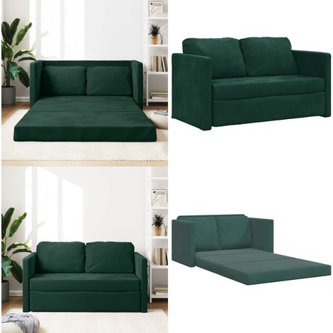Bodensofa mit Schlaffunktion Dunkelgrün 122x204x55 cm Samt - Bodensofa - Schlafcouch - Gästebett - Gemütliches Sofa - Samtsofa - Home & Living (1/5)