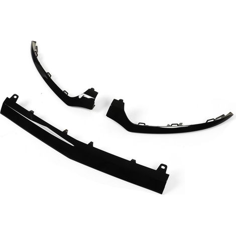 Ensemble de 3 baguettes inférieures de pare-chocs avant noir brillant pour Mercedes-Benz Classe C W205 C205 A205 (1/5)
