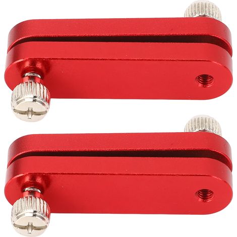 Lot de 2 blocs de positionnement pour règle, en alliage d'aluminium, réglables, avec butée de positionnement (rouge). (1/5)