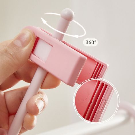 Nouveau cintre/pince à pantalons antidérapant pour enfants, réglable, télescopique, sans couture, pour vêtements de bébé et tout-petits, rose. (1/5)