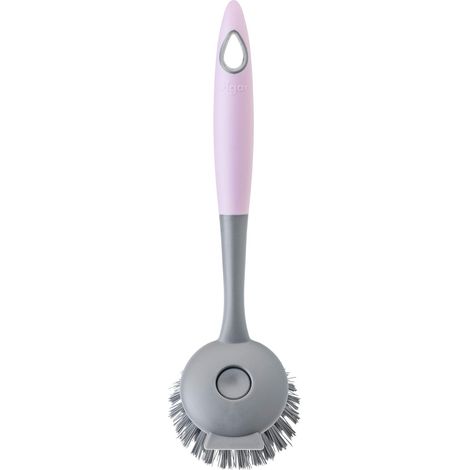 Brosse Vaisselle Interchangeable, matériau : PP, TPR et Nylon, Violet et Gris, Dimensions : 7,5 x 7 x 24,5 cm (1/5)