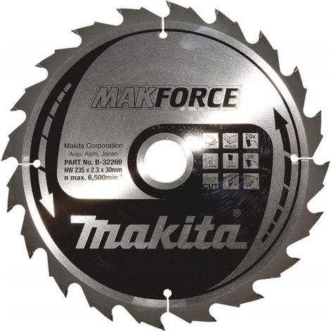 Makita Kreissägeblatt HW 235x30x1,6mm Sägeblatt mit 20 Wechselzähnen