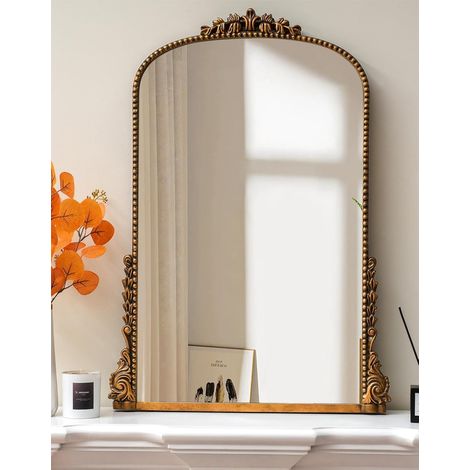 Grand Miroir Mural Baroque Antique, Miroir Entree Doré, Grand Miroir Mural Salon, Decoration Murale, 100 x 72 cm, Or (1/5)