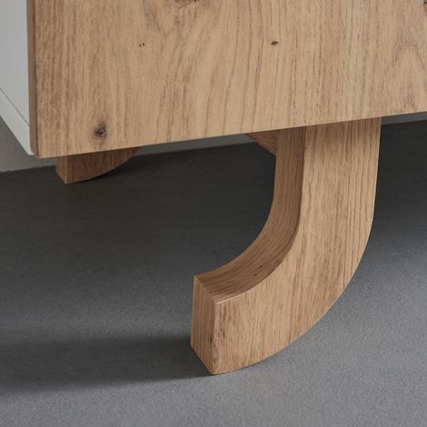Mömax Sideboard Vira Weiß/Kieferfarben Echtholz (1/5)