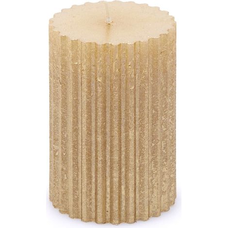 EDG Enzo De Gasperi Candela Moccolo Ingranaggi H 12 Cm D 8 Cm Light Gold