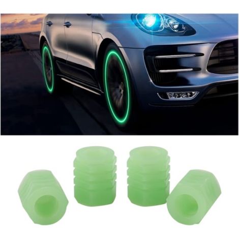 Bouchons de valve de pneu pour voiture, 4 pièces. Couvercle Noctiluque, bouchon, voiture a (1/3)