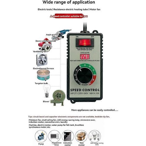 Contrôleur de vitesse réglable pour meuleuse 4000 W, variateur de fréquence, prise européenne standard (1/5)
