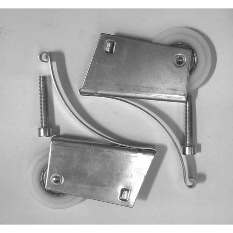 Set di rulli inferiori per ante scorrevoli in vetro da 10 mm, rulli di guida, meccanismo di scorrimento, sistema di fissaggio per armadi, guardaroba e credenze. Accessorio a puleggia. (1/2)