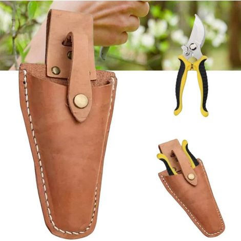 Étui cuir sécateur ceinture pour ciseaux jardin pince protection bouton pression durable