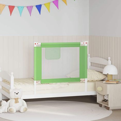 Barrière de lit pour enfant, verte, 90 x 25 cm, en tissu